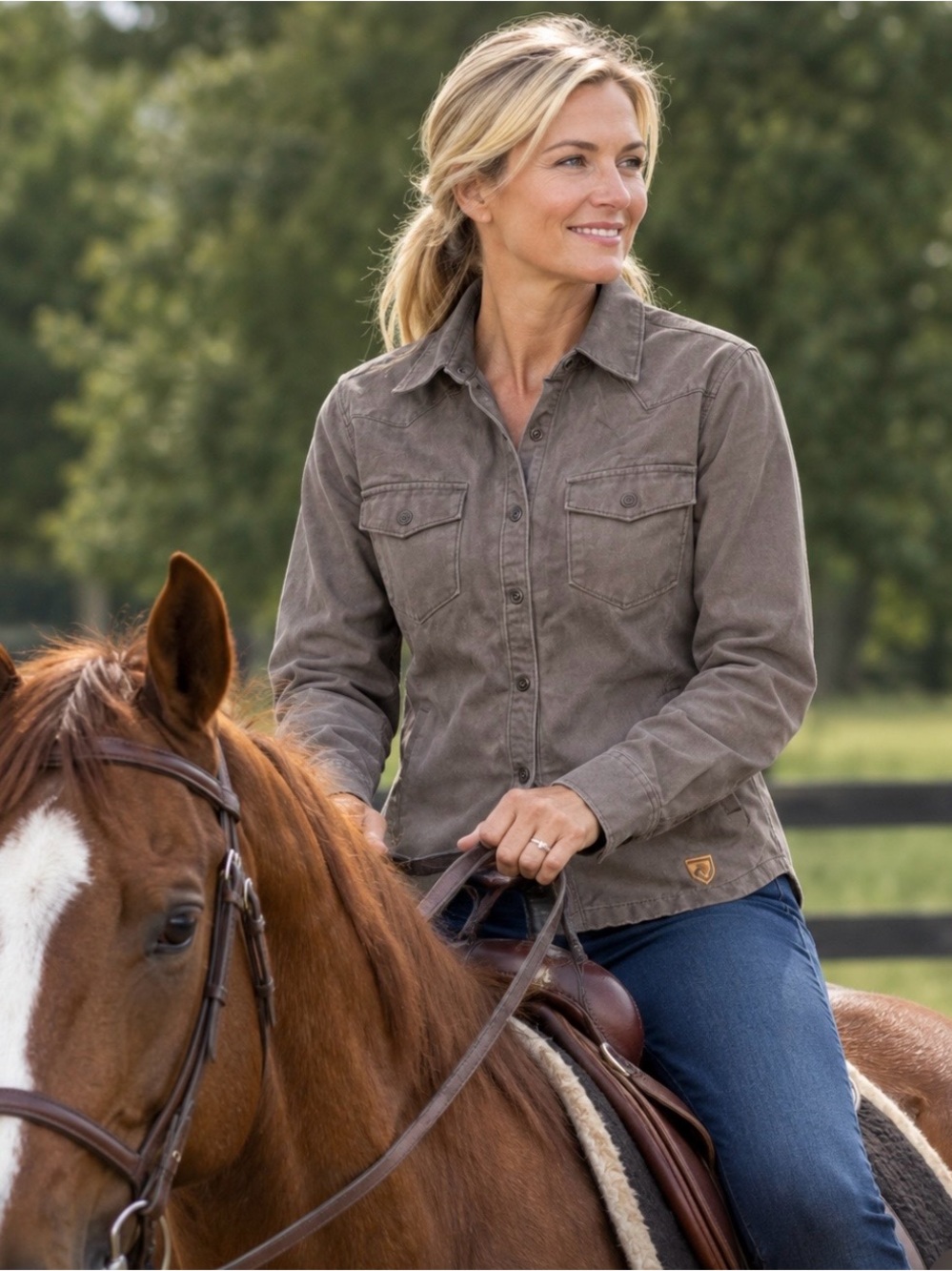 NOBLE Equestrian Shannon “Shacket” Smoke Gray Jacket Shirt Sz XS NEW WITH TAGS!